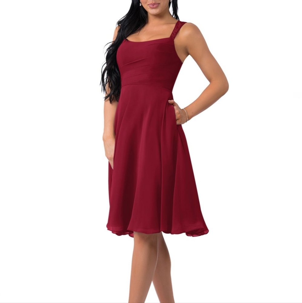 Azazie Vina Burgundy Bridesmaid Dress